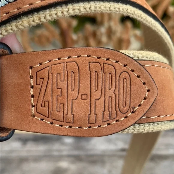 Zep-Pro Brown Leather Belt with Embroidered Snook Design - Picture 7 of 9